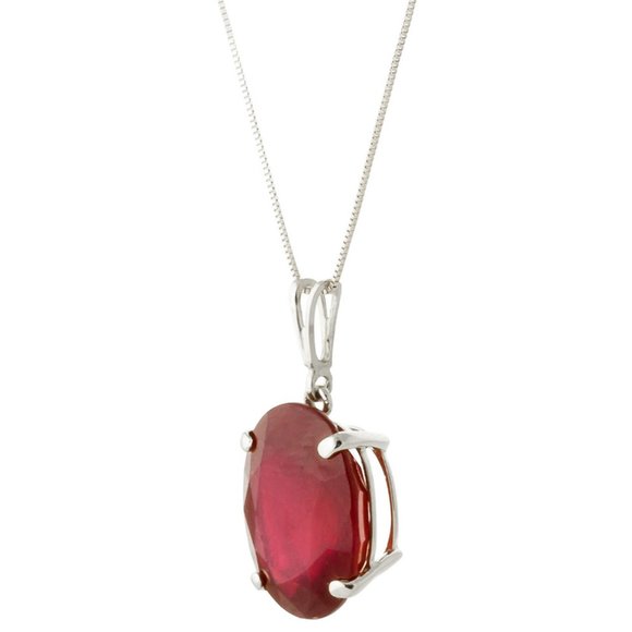 14K. SOLID GOLD NECKLACE WITH NATURAL OVAL RUBY - Picture 3 of 9